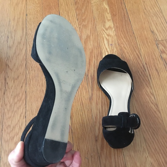 J.crew Laila Wedge Suede - black - size 6.5 - Picture 3 of 5